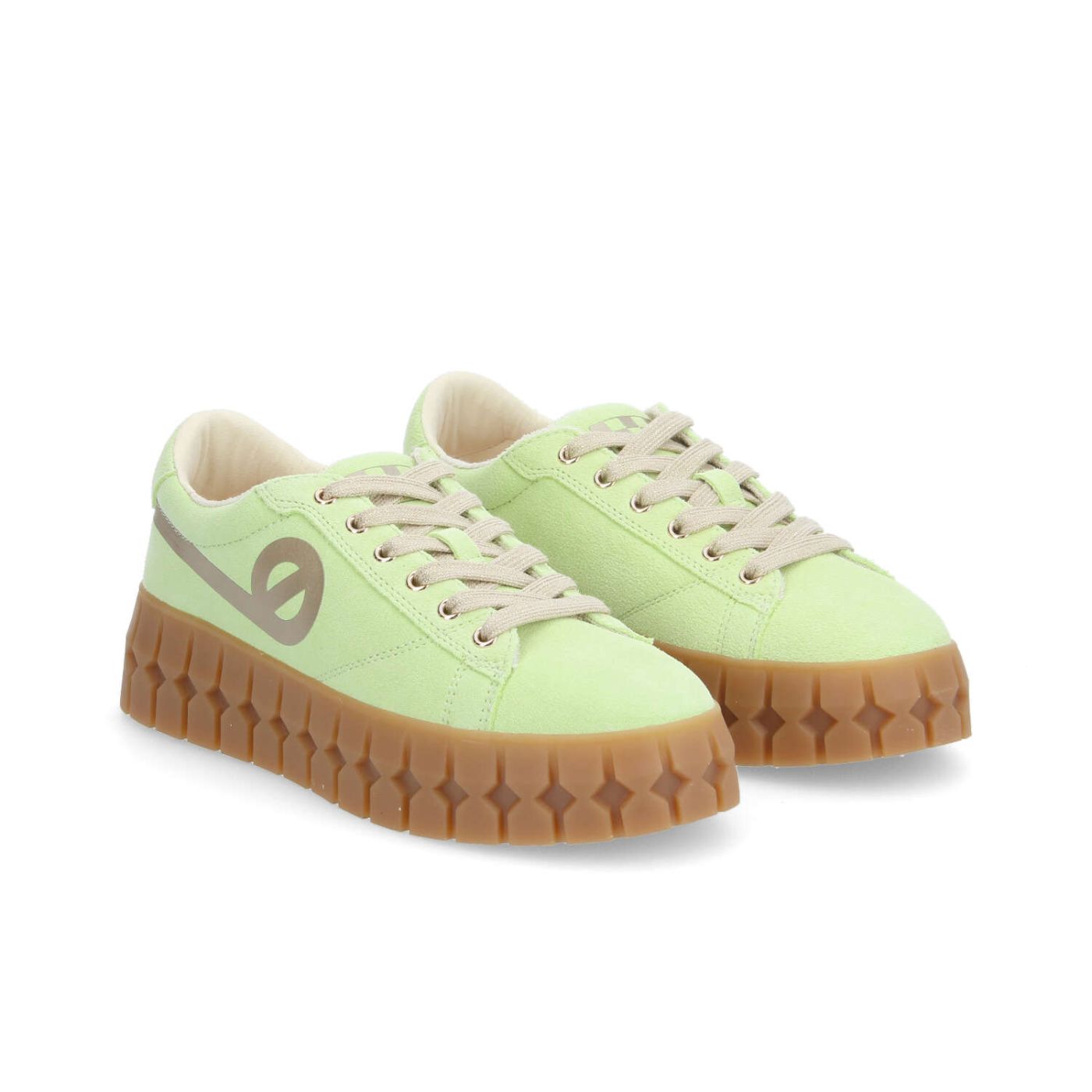 PLAY SNEAKER W - SUEDE/PRINT - GREEN/GOLD